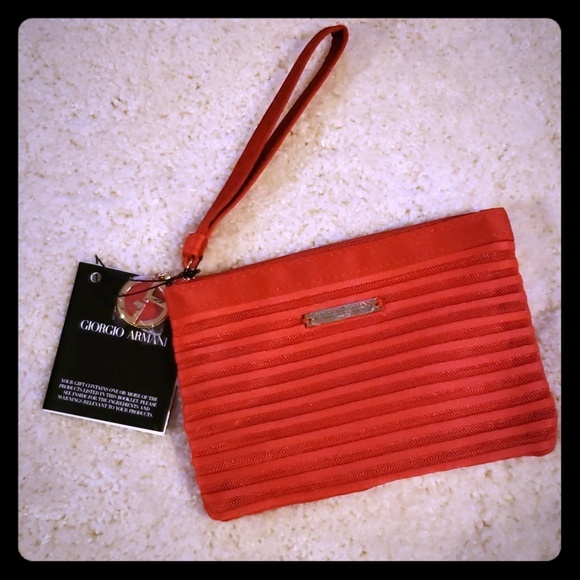 #Not 4 sale *** Giorgio Armani red wristlet beauty bag New
